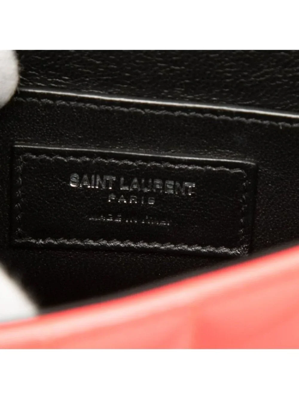 Saint Laurent YSL Logo Viki Small Crossbody Chain Shoulder Bag Pink Patent